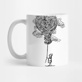 Big Balloon Charcoal Drawing Mug